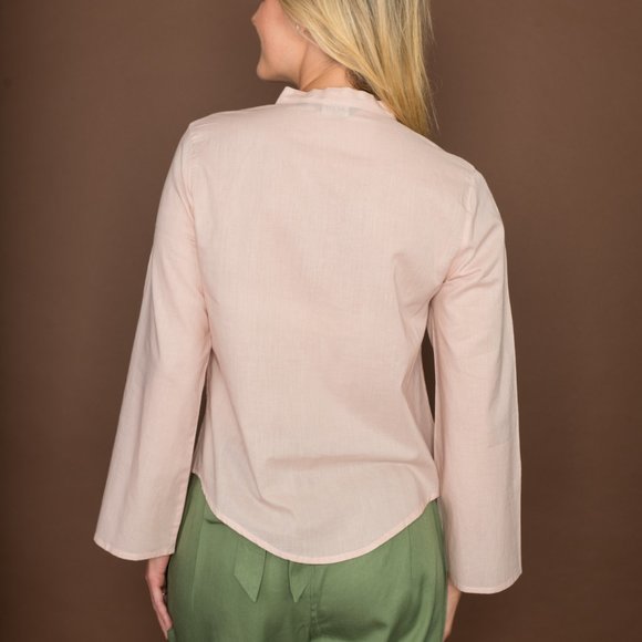 Loose-fit blouse in 100% Cotton with bell sleeves - Picture 4 of 4